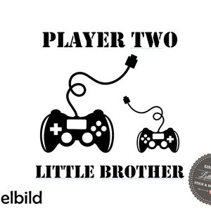 Iron On Bügelbild Little Brother Controller Player