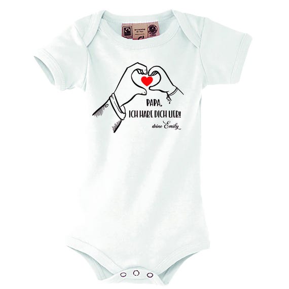 Personalized baby bodysuit gift for dad – “Dad, I love you!” with desired name – Father’s Day gift from baby