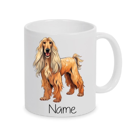 Afghan Afghan Hound- Mug dog breed personalized with name on requestAfghane Afghan Hound- Mug dog breed personalized with name on