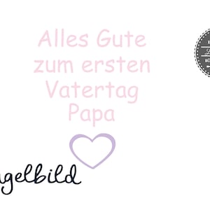 Bügelbild zum Vatertag Papa Alles Guten zum ersten Vatertag mit Herz