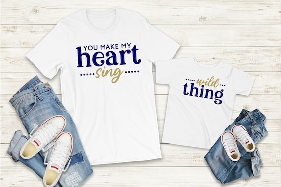 Ironing picture or T-shirt Wild Thing You make my heart sing Mini Set also with desired name Statement Shirt Mother's Day