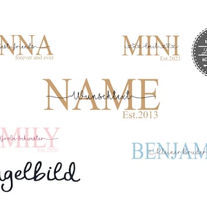 Iron-on image name desired name est seiti Mom Plott with desired name Statement Shirt