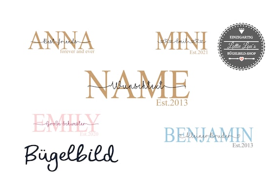 Iron-on image name desired name est seiti Mom Plott with desired name Statement Shirt