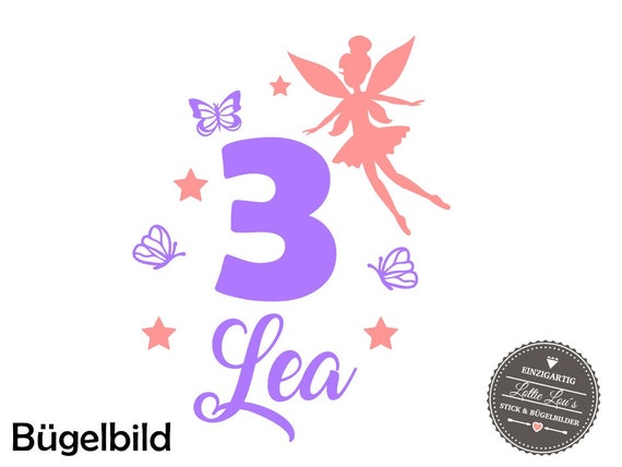 Ironing picture DIY birthday fairy with number and name apron