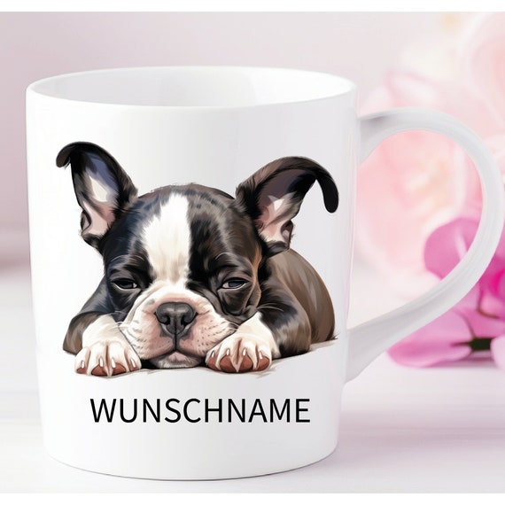 Boston Terrier Tasse Hund Dog mom personalisiert mit Name oder Wunschtext