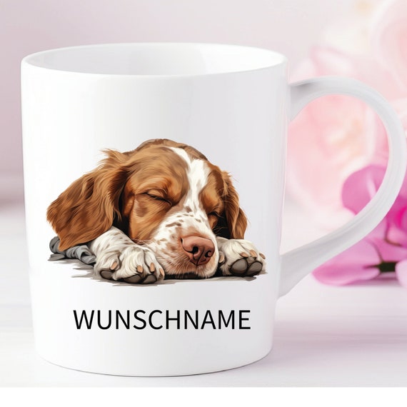 Brittany Tasse Hund Dogmom personalisiert mit Name oder Wunschtext