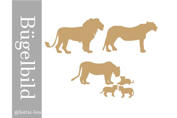 Lion Tiger Lion Set iron-on transfer school child/school enrollment for the school cone or clothing