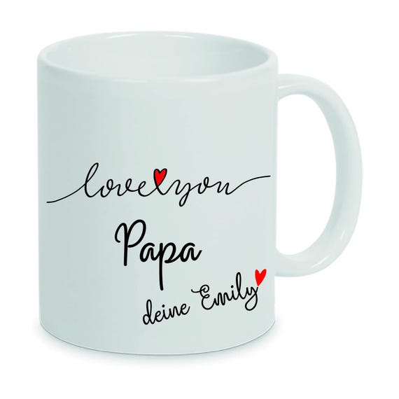 Dad Mug Love You – Gift for Birth – Personalized – Father's Day Gift – Expectant Father – Baby Announcement – Dad Mug
