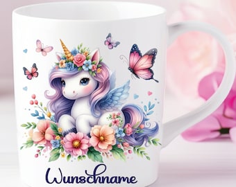 Personalisierte Tasse Einhorn Unicorn -  Individuell gestaltbar mit Namen oder Wunschtext