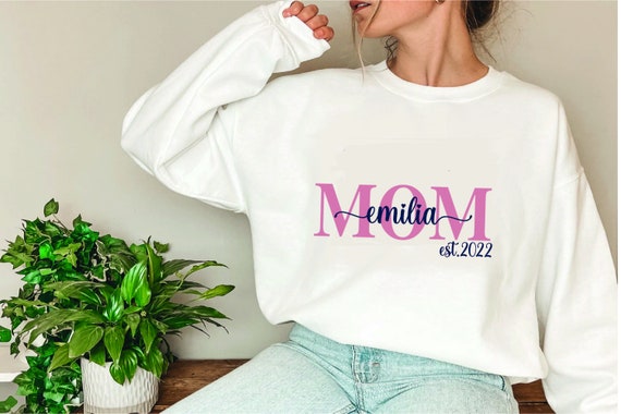 Ironing picture Mom est Mama is Mom Plott with desired name Statement Shirt