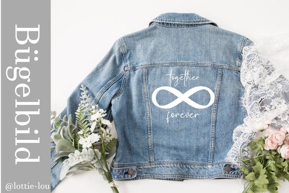 Iron-on image together forever infinite statement shirt jacket