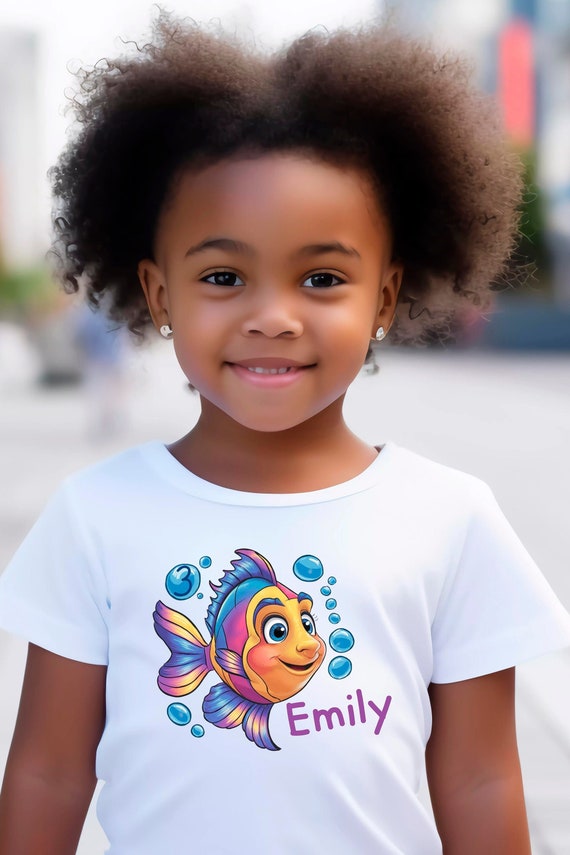 Rainbow Fish Personalized Birthday T-Shirt with desired number and name