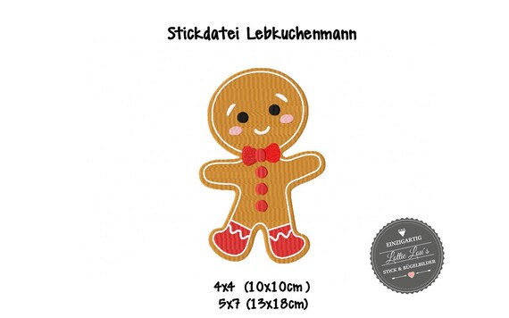 Embroidery file Gingerbread Man Xmas Christmas