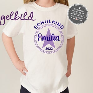 Ironing picture schoolchild 2023 with name for shirt, school bag in desired colors
