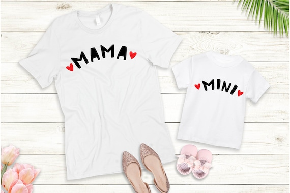 Ironing picture or T-shirt Mama Mini Set also with desired name Statement Shirt Mother's Day
