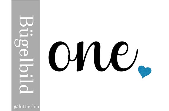Iron-on picture birthday one wish number also with name in desired color
