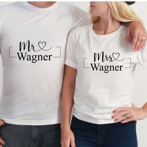 Ironing picture Mr. & Mrs. also with desired name Date Statement Shirt image 1