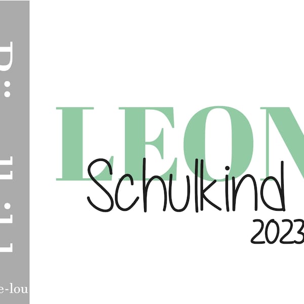 Bügelbild  Schulkind 2023 mit Namen für Shirt , Schultüte in Wunschfarben