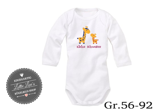 Iron on T-shirt/body Little sister Giraffe