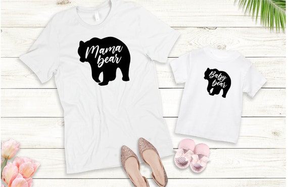 T-Shirt Mini Mom & Baby Bear Bear Outfit Personalized Statement Shirt