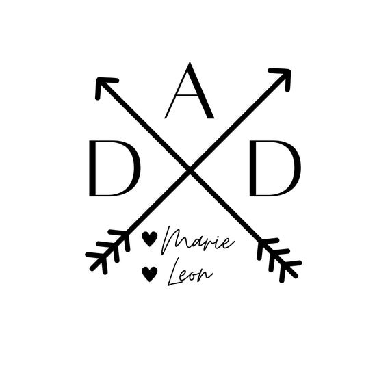 Personalizable iron-on patch “Dad Monogram” – Gift for Dad – Father’s Day iron-on motif name customizable – DIY shirt iron-on patch father