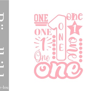 Iron-on picture birthday one one or desired number also with name in desired color