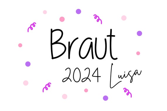 Iron-on image with confetti Bride Mrs with desired name & date Statement Shirt