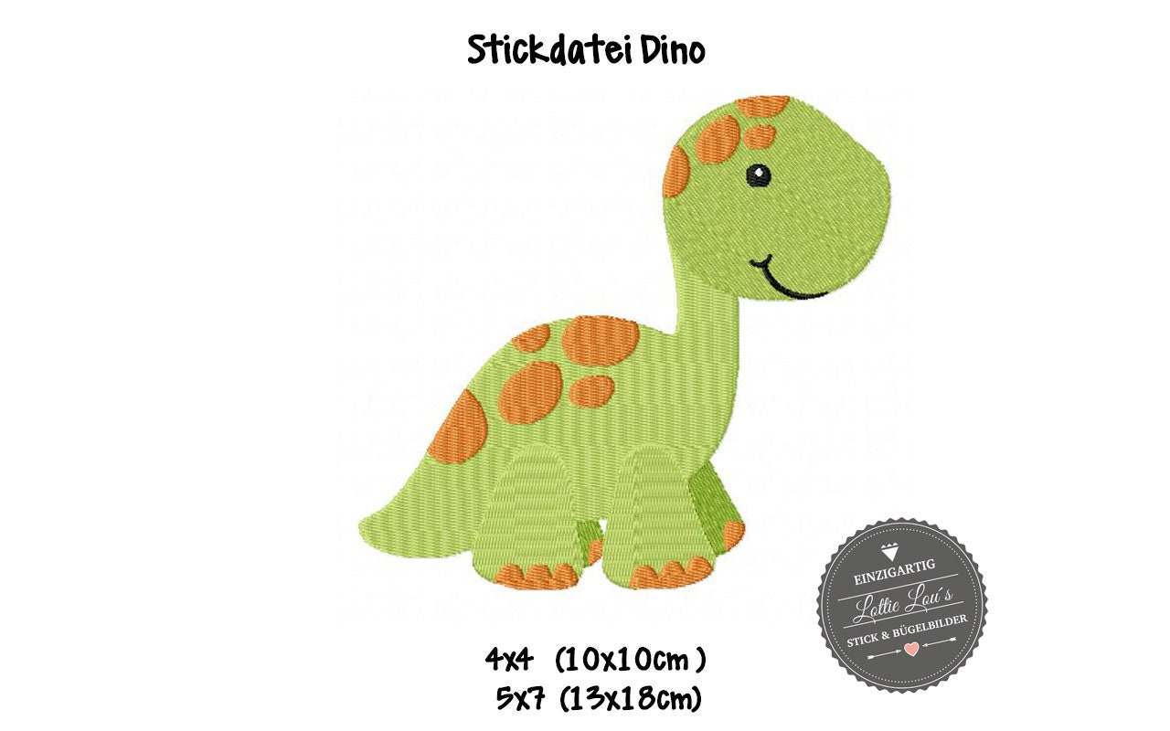 Stickdatei Dino Dinosaurier Brontosaurus Etsy