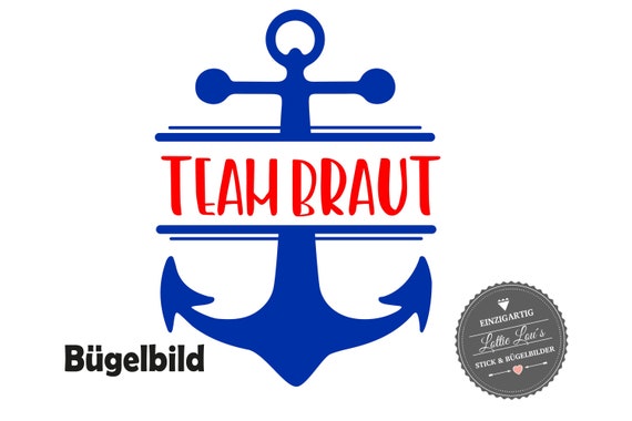 Ironing Picture JGA Bachelorette Party Team Bride Bride Crew Maritime Anchor Wedding Iron On Press Glitter Flock Effect Flex