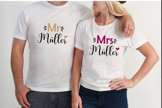 Ironing picture Mr. & Mrs.   also with desired name Date Statement Shirt