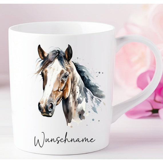 Personalisierte Tasse Pferd Fohlen Rappe Friese Palomino Schecke-  Individuell gestaltbar mit Namen oder Wunschtext