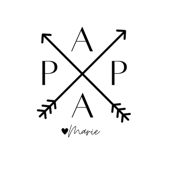 Personalizable iron-on patch “Papa Monogram” – Gift for Dad – Father’s Day iron-on motif name customizable – DIY shirt iron-on patch father