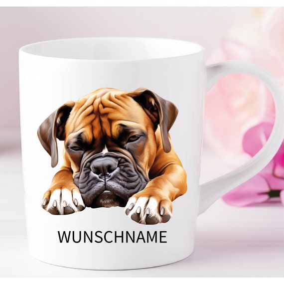 Boxer Tasse Hund Dog mom personalisiert mit Name oder Wunschtext