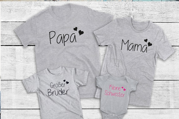 Ironing Picture Family Set Mom Dad Mama Papa Maxi Mini est since with desired name Statement Shirt