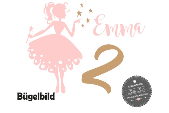 Ironing picture birthday fairy with number and name