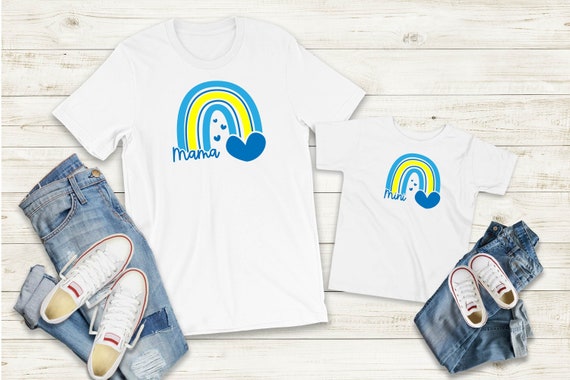 Ironing picture or T-shirt Mama Mini Rainbow Set also with desired name Statement Shirt Mother's Day