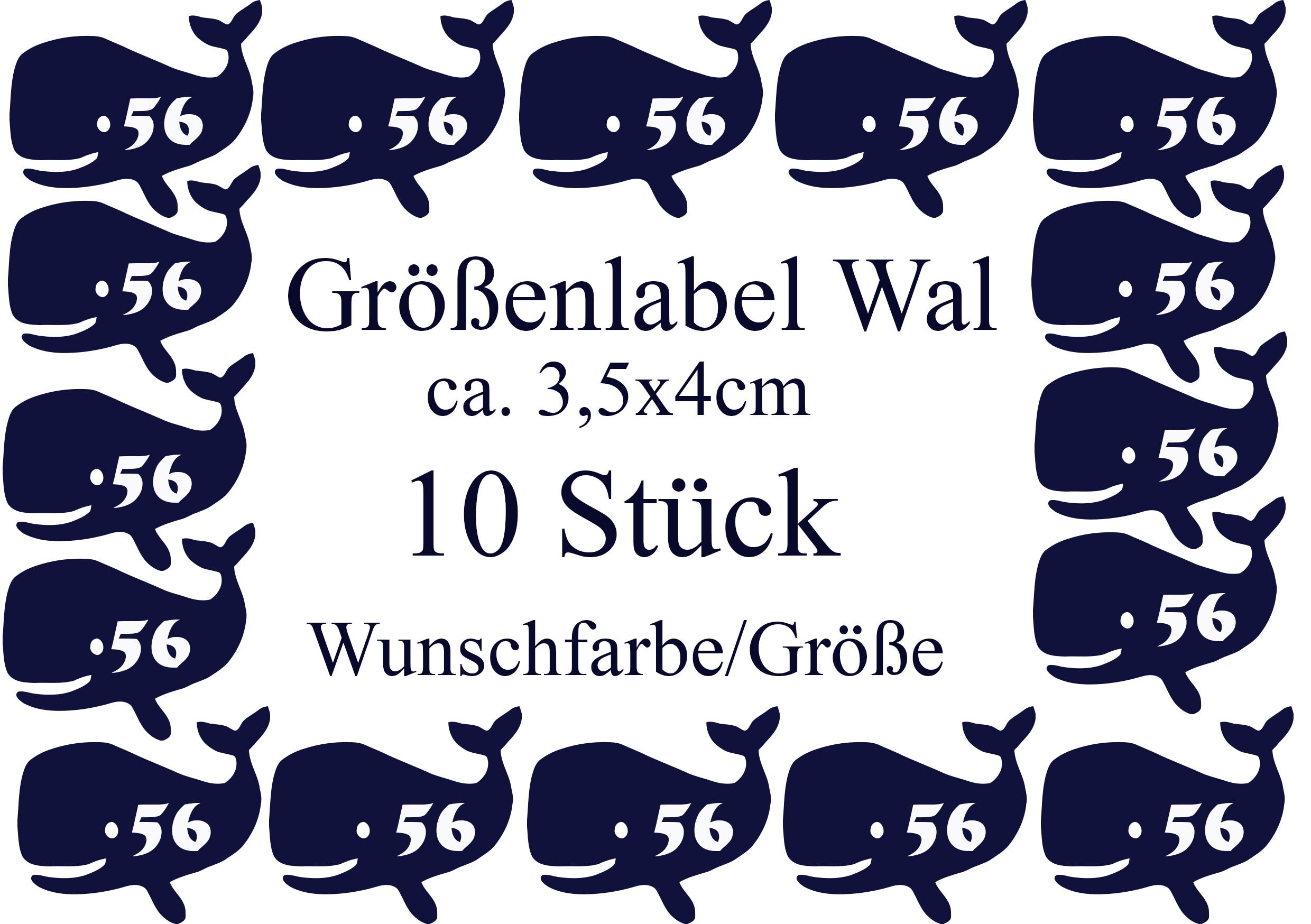 Iron On size label label Wal 12 pieces for ironing