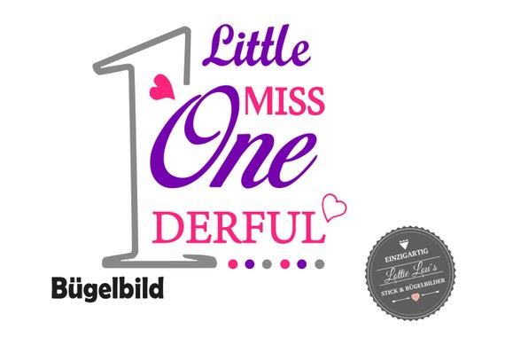 Personalized Ironing Picture Little Miss One derful Birthday Birthday with Glitter Flock Flex Effect Foil Press DIY