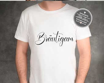 T-Shirt Groom Groom Also With Name and Date Statement Shirt