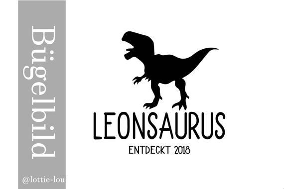 Iron-on patch birthday dinosaur with name and number
