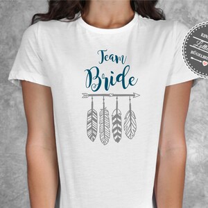 Personalized Ironing Picture / T-Shirt Team Bride Bride JGA Boy&#39;s Angel Farewell Feather & Arrow