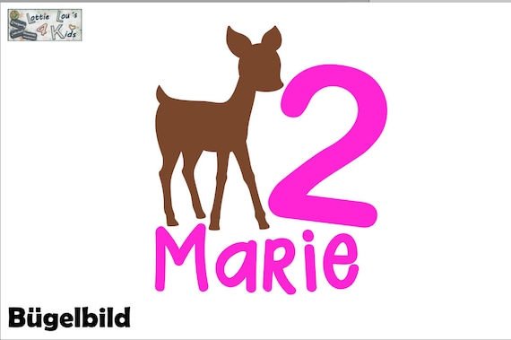Ironing Picture Deer Bambi Birthday Desired Size -ColorIron On