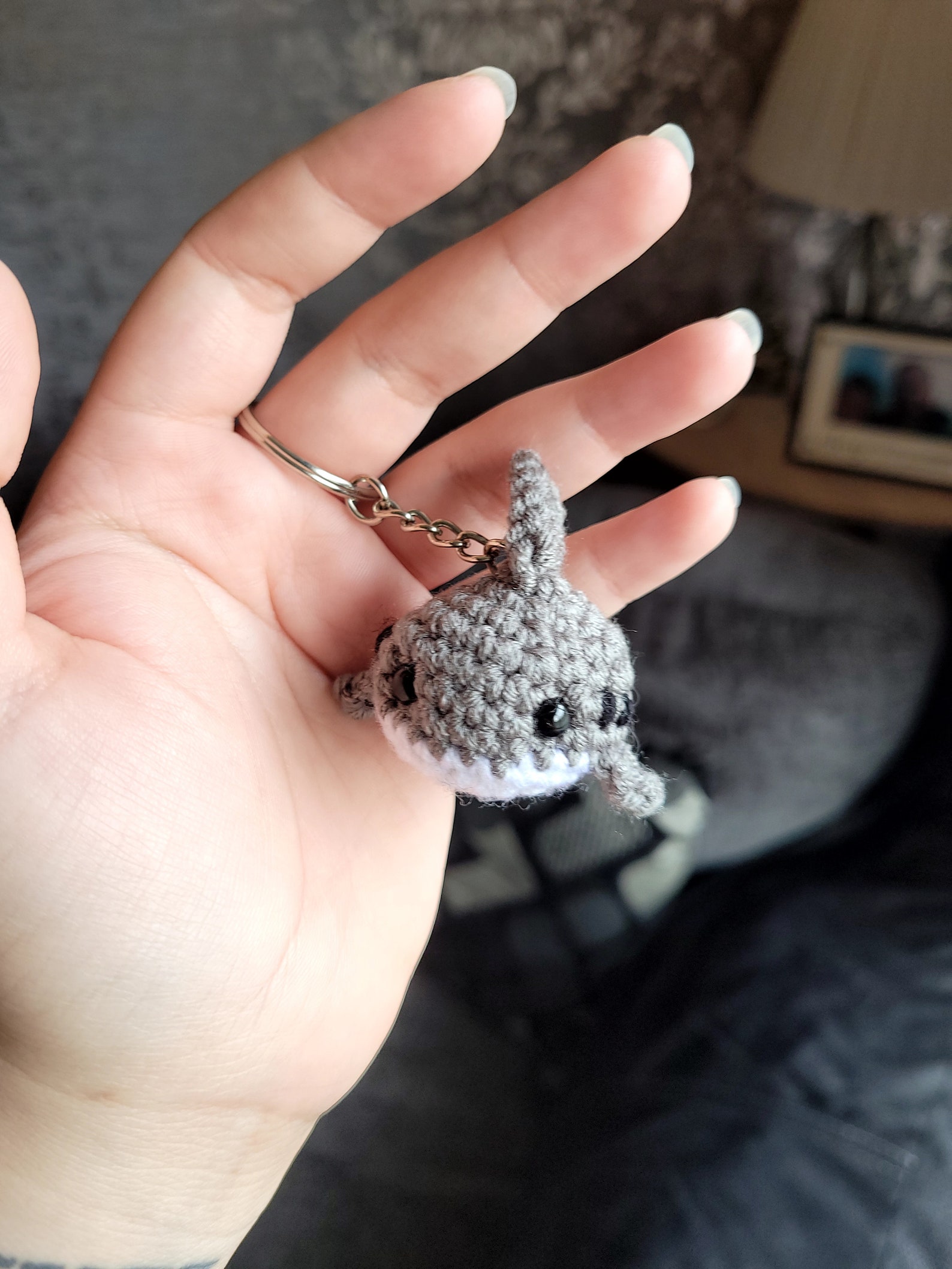 Crochet Shark Keychain Etsy