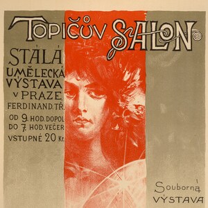 Vintage &quot;Topicuv Salon&quot; poster by Tiskem V. Neuberta - Home. Office. Retail