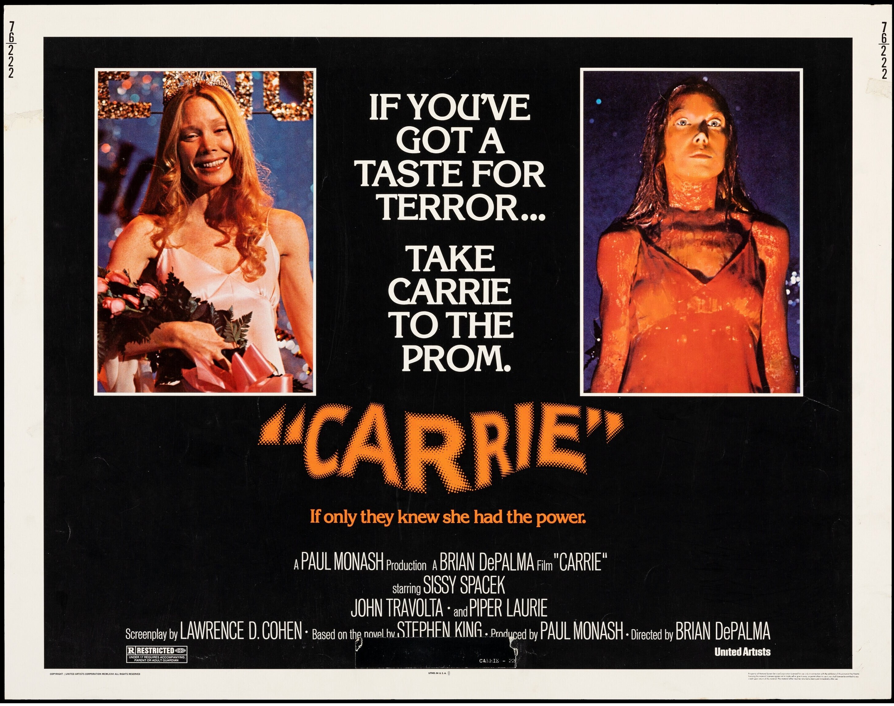 Carrie Original Horror Movie Poster 1976 Etsy