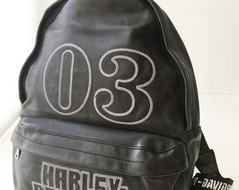Rare Collector Harley Davidson 100th Anniversary Backpack Italian Leather Excellent Condition Adjustable Straps