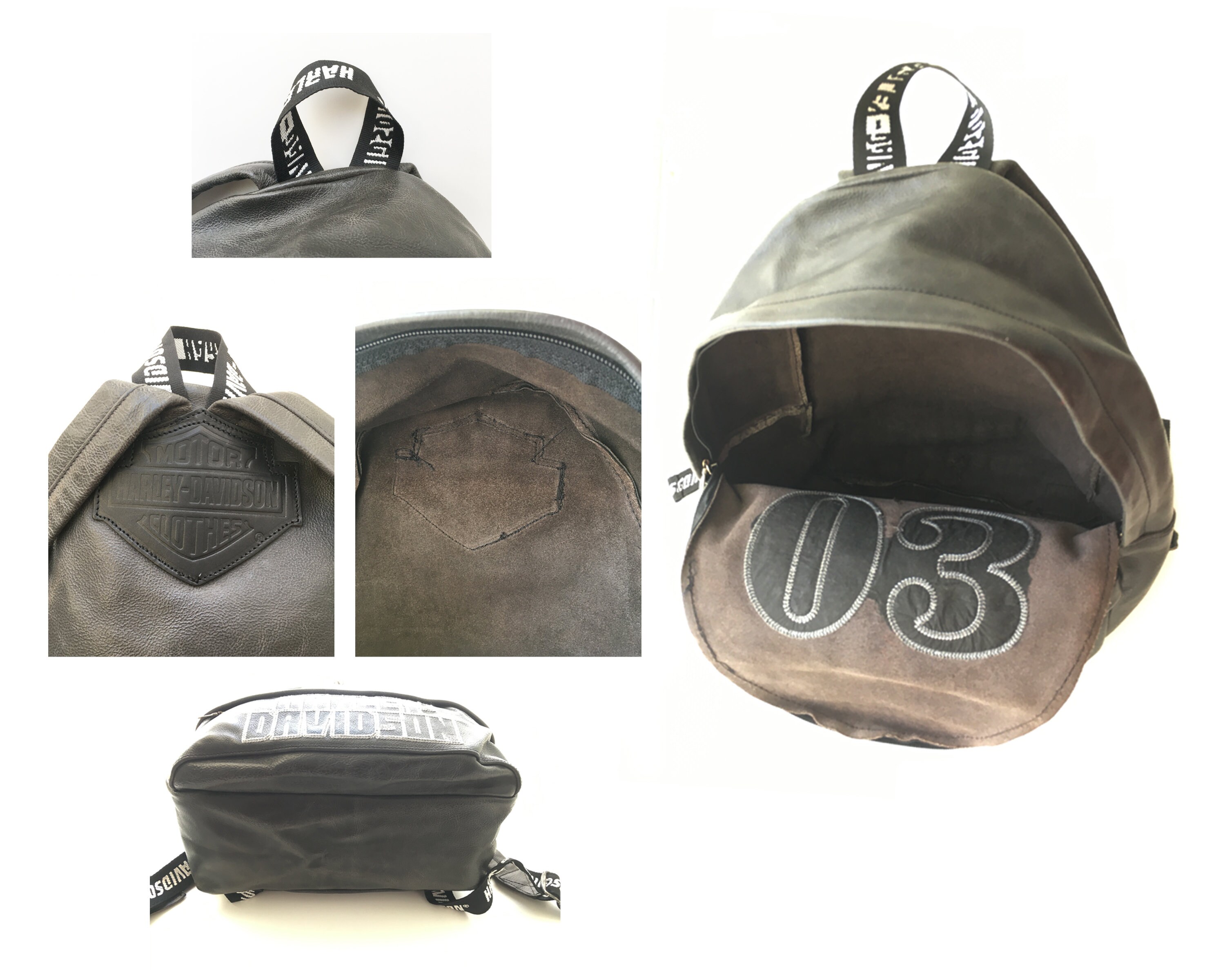 Harley Davidson 100th Anniversary Leather Backpack, Rare 2003 