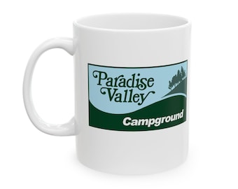 Paradise Valley Campground Vintage Logo Ceramic Mug 11oz from Wisconsin 1980&#39;s
