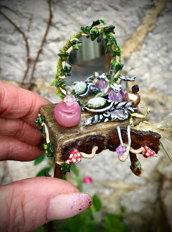 Fairy Dressing Table & Stool Set Gift for Miniature Doll House, Magical  Diorama, Book Nook or Witch Shadowbox - Etsy