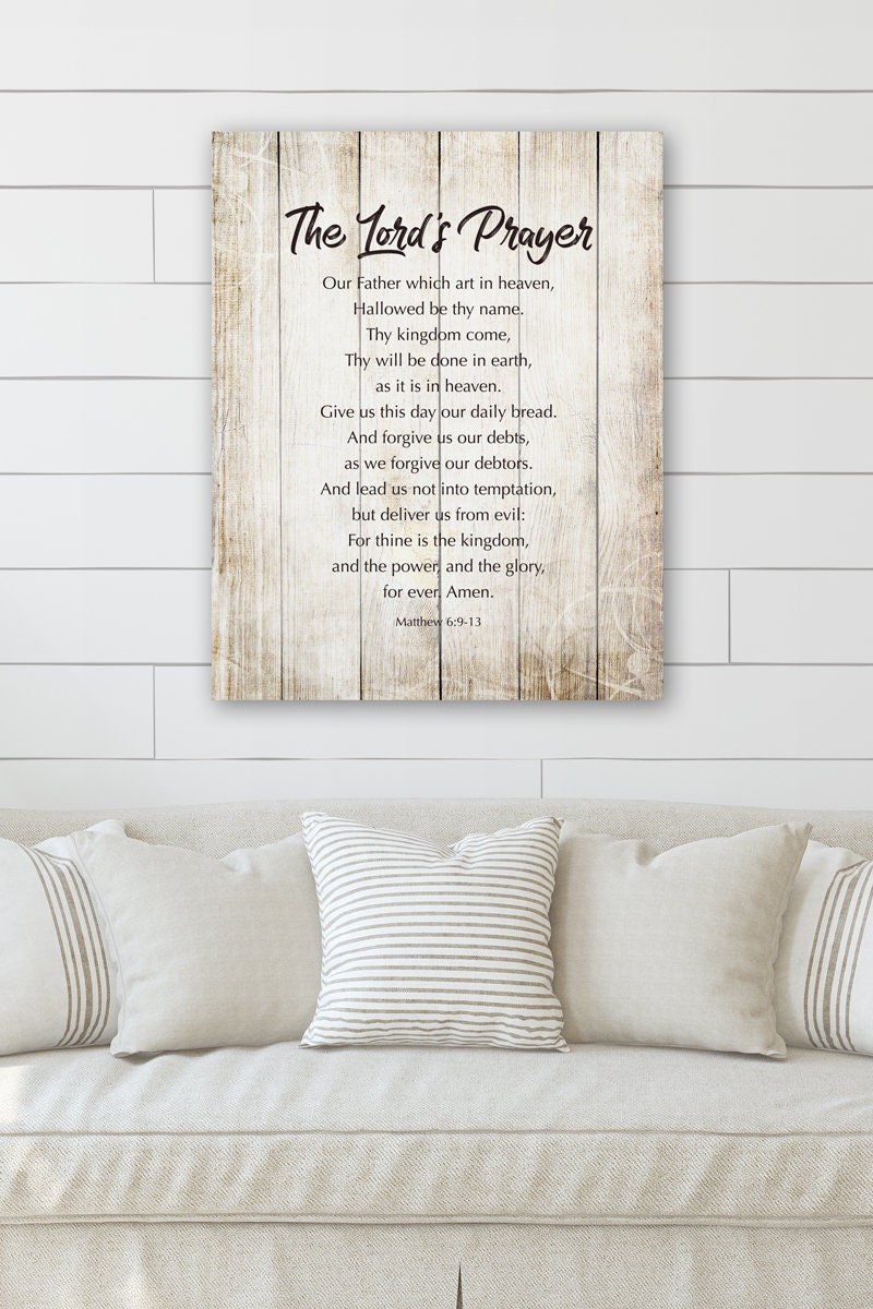 The Lords Prayer Large Wall Art Bible Verse Wall Decor For Etsy The Lords Prayer Large Wall Art Bible Verse Wall Decor For Etsy